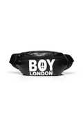 Black waist bag with 'BOY LONDON' logo on a white background