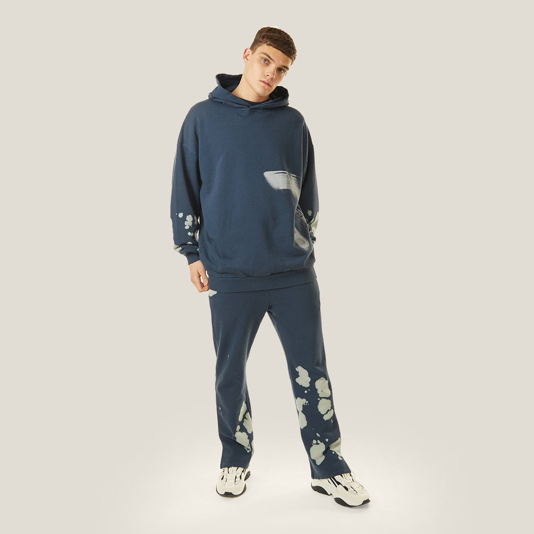 BLEACHED BOY HOODIE - NAVY