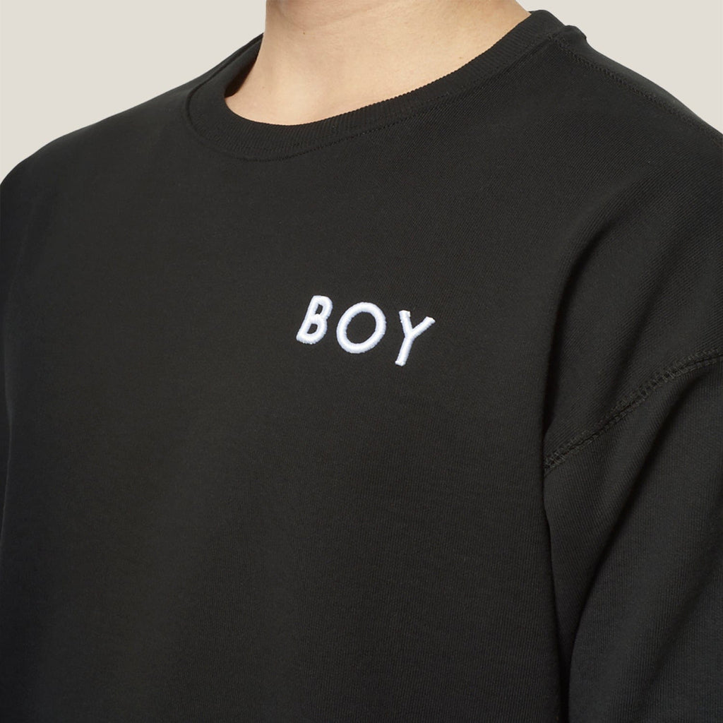 Model wearing Boy London Black sweatshirt