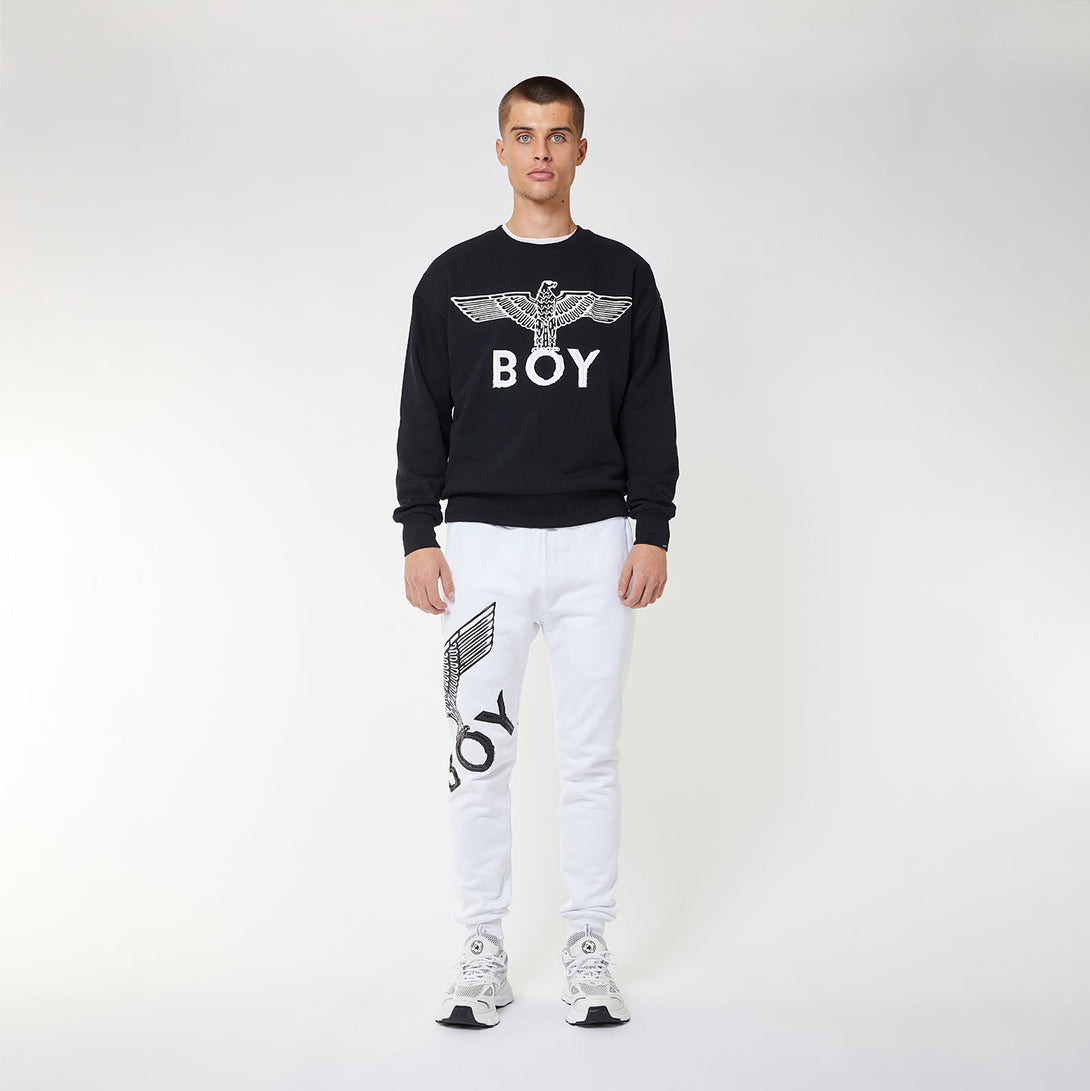 BOY EAGLE APPLIQUE SWEATSHIRT - BLACK