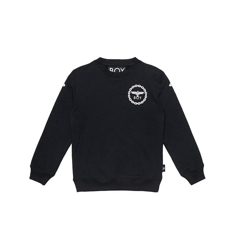 BOY EAGLE BACKPRINT KIDS SWEATSHIRT - BLACK