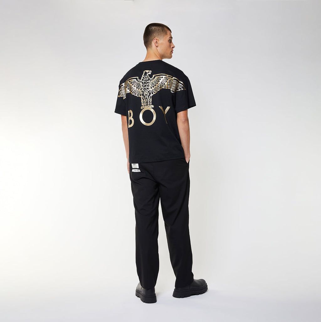 BOY EAGLE BACKPRINT T-SHIRT - BLACK/GOLD