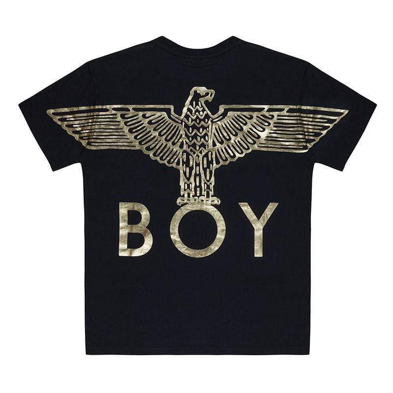 BOY EAGLE BACKPRINT T-SHIRT - BLACK/GOLD