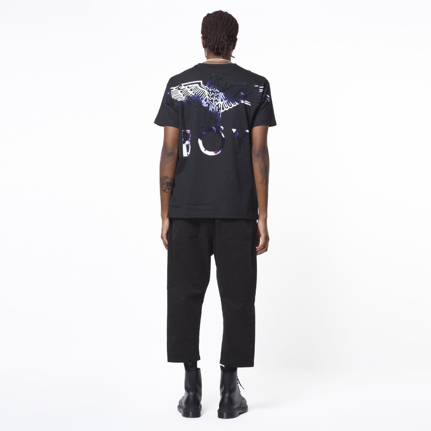 BOY EAGLE FLOCK T-SHIRT - BLACK