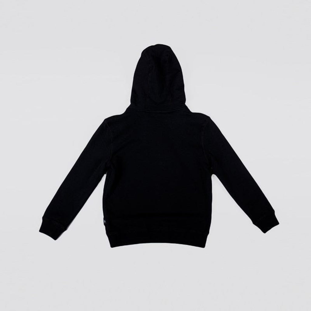 Black hoodie with 'BOY' London logo on a white background