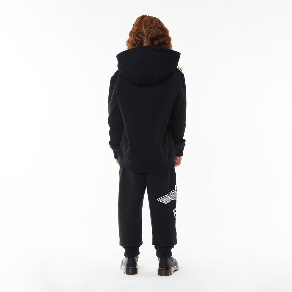 BOY EAGLE KIDS HOODIE - BLACK/WHITE