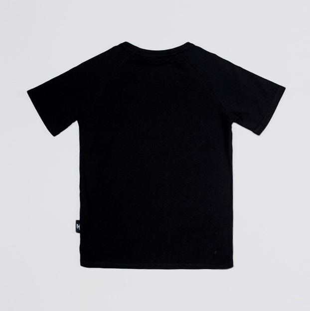 Black t-shirt with 'BOY' logo on a white background