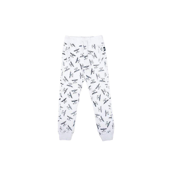 BOY EAGLE REPEAT KIDS JOGGERS WHITE/BLACK