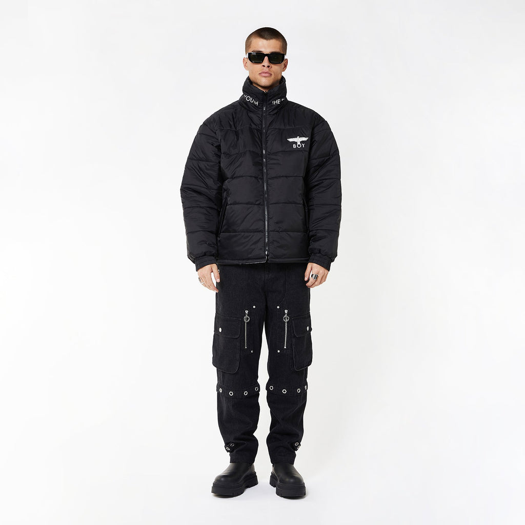 BOY EAGLE REVERSIBLE JACKET - BLACK/SILVER
