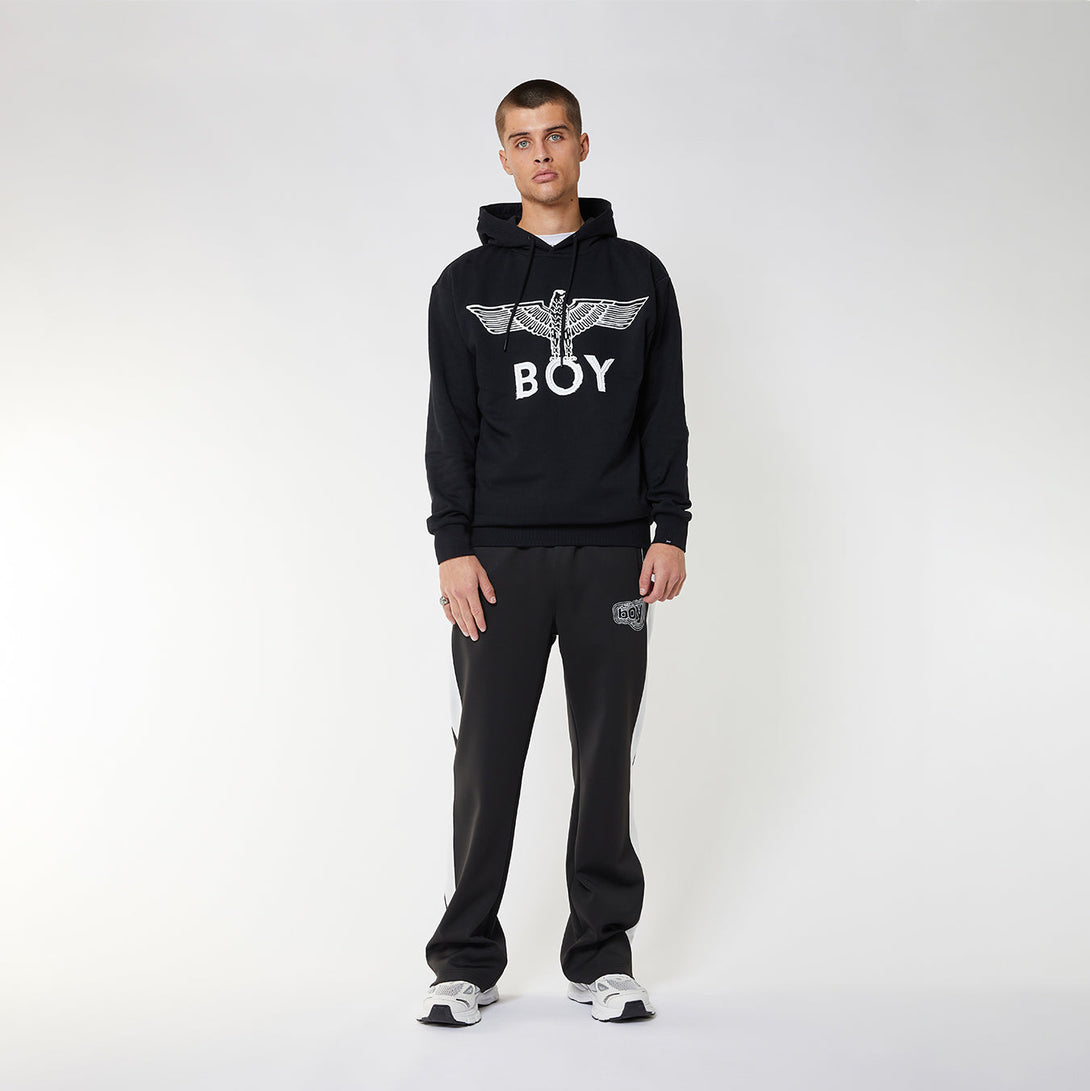 BOY EAGLE SCRIBBLE HOODIE - BLACK/WHITE