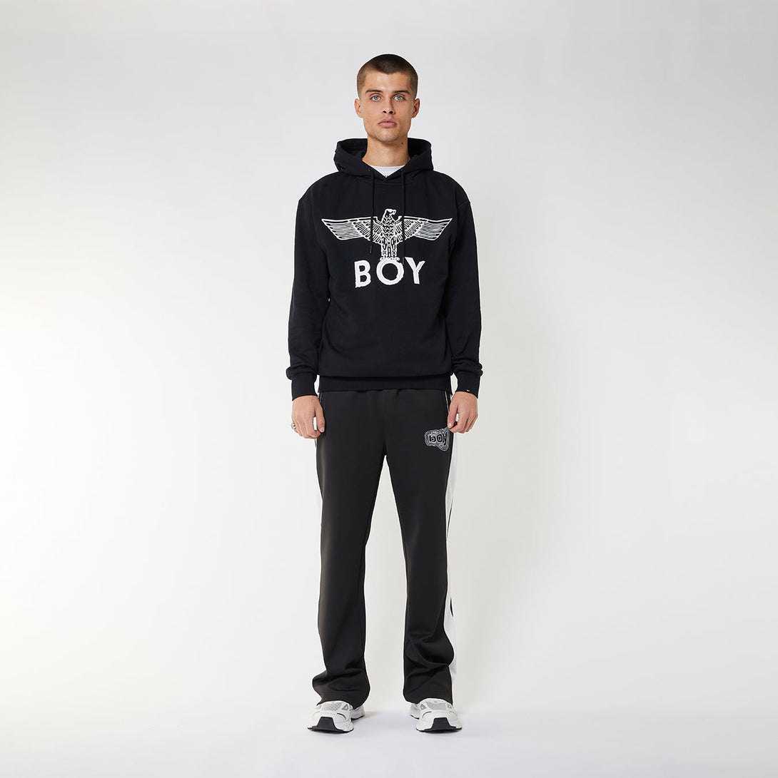 BOY EAGLE SCRIBBLE HOODIE - BLACK/WHITE