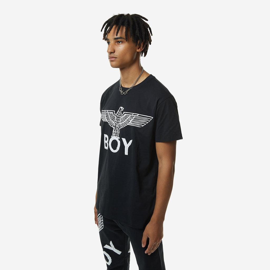 BOY EAGLE SCRIBBLE TEE - BLACK/WHITE