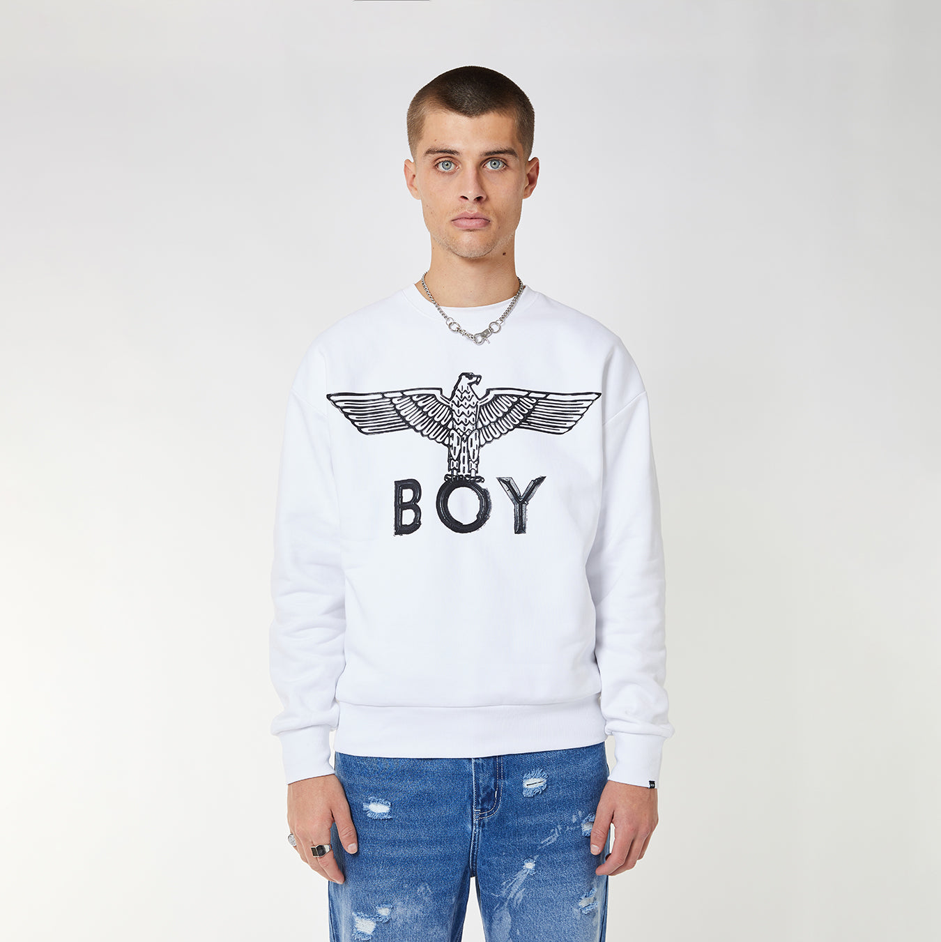 BOY EAGLE SWEATSHIRT - WHITE | BOY-London.com – BOY London