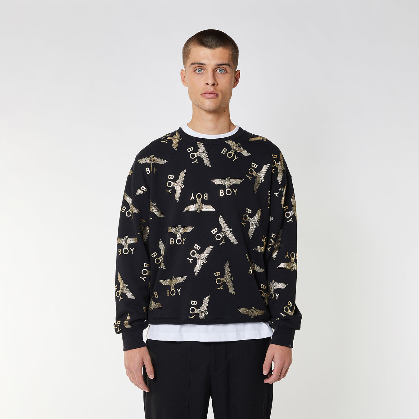 BOY REPEAT SWEATSHIRT - BLACK/GOLD
