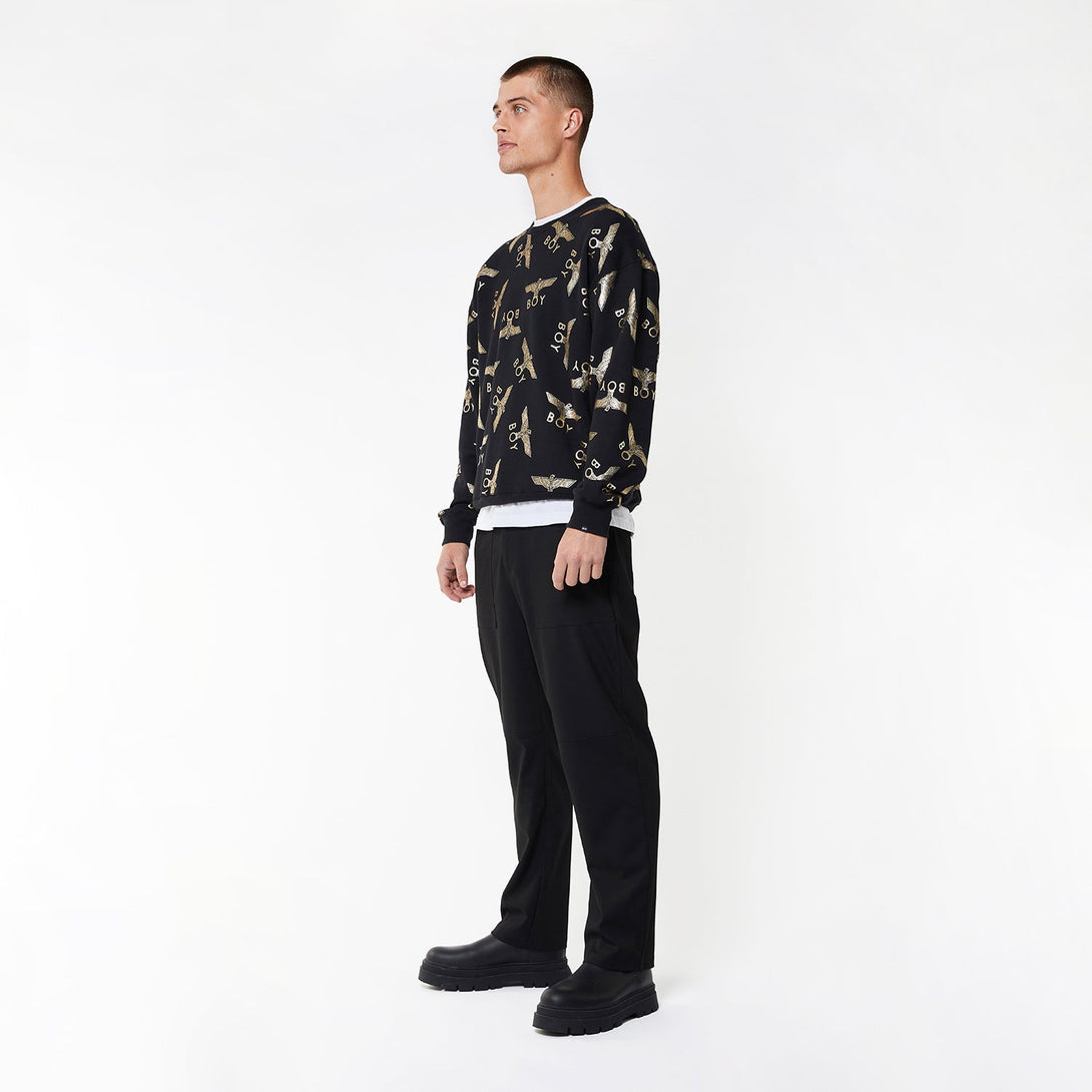 BOY REPEAT SWEATSHIRT - BLACK/GOLD