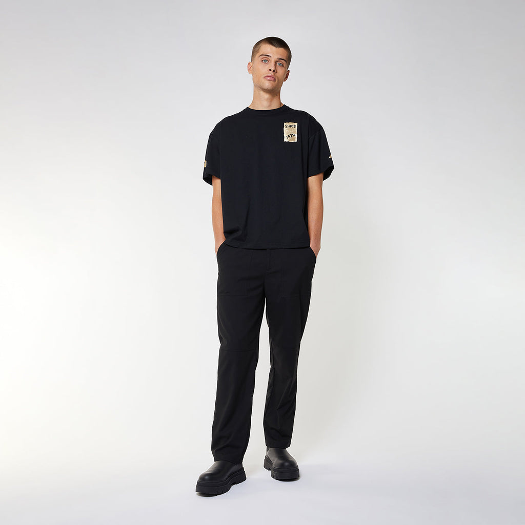 Black Boy London crew neck t-shirt with a large white eagle logo on the back.