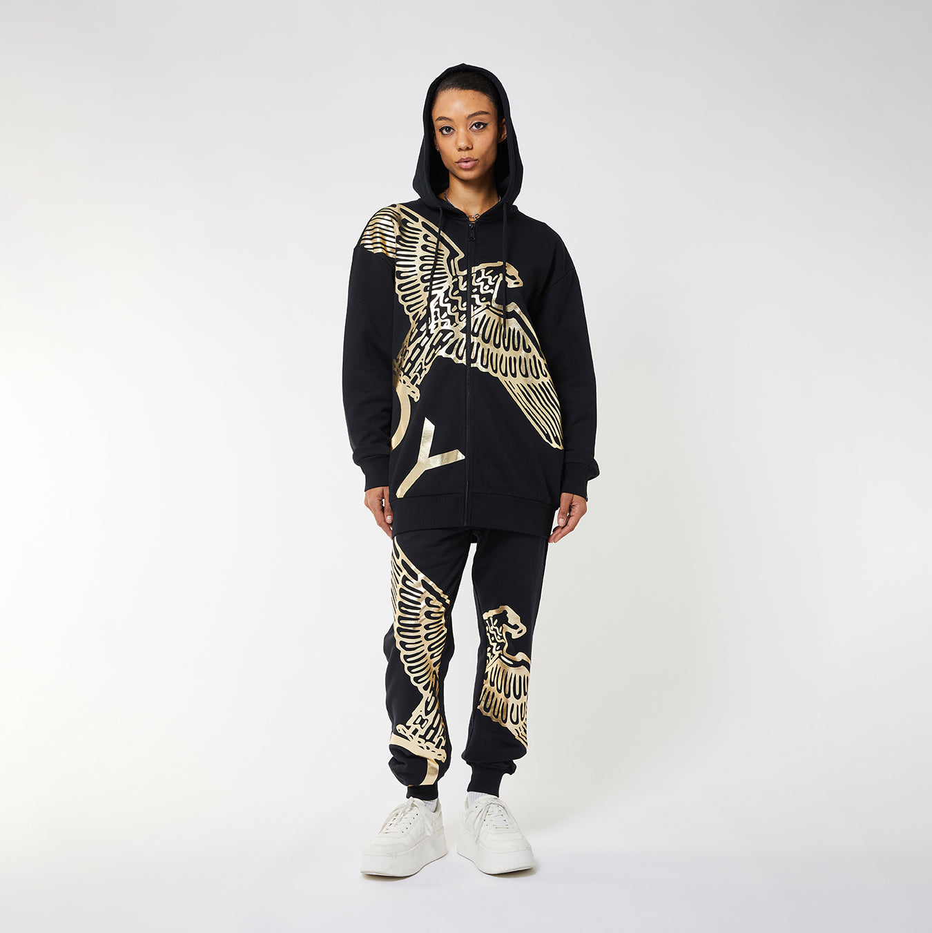 Black and gold jogger set online