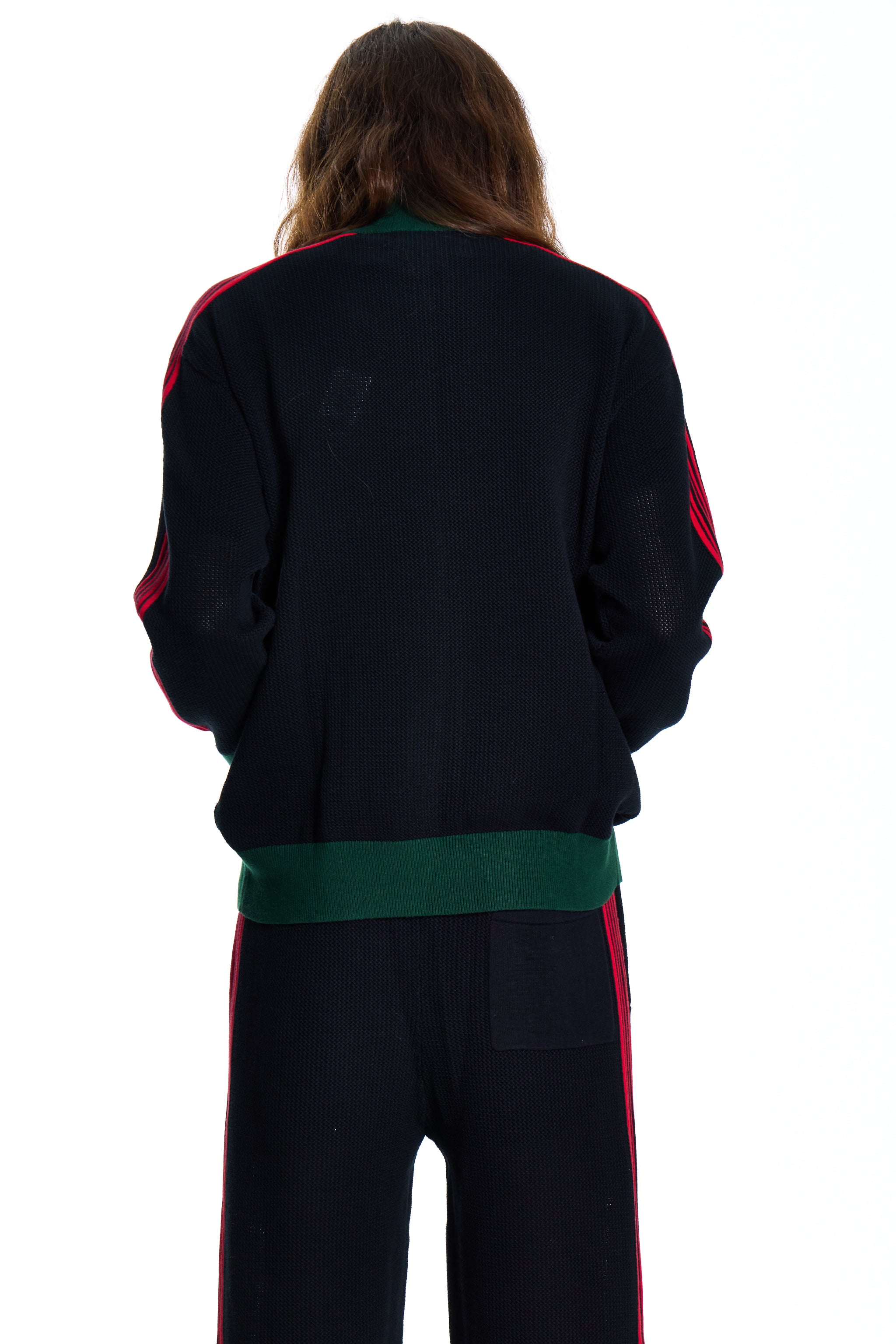 CROCHET BLACK TRACKSUIT JACKET