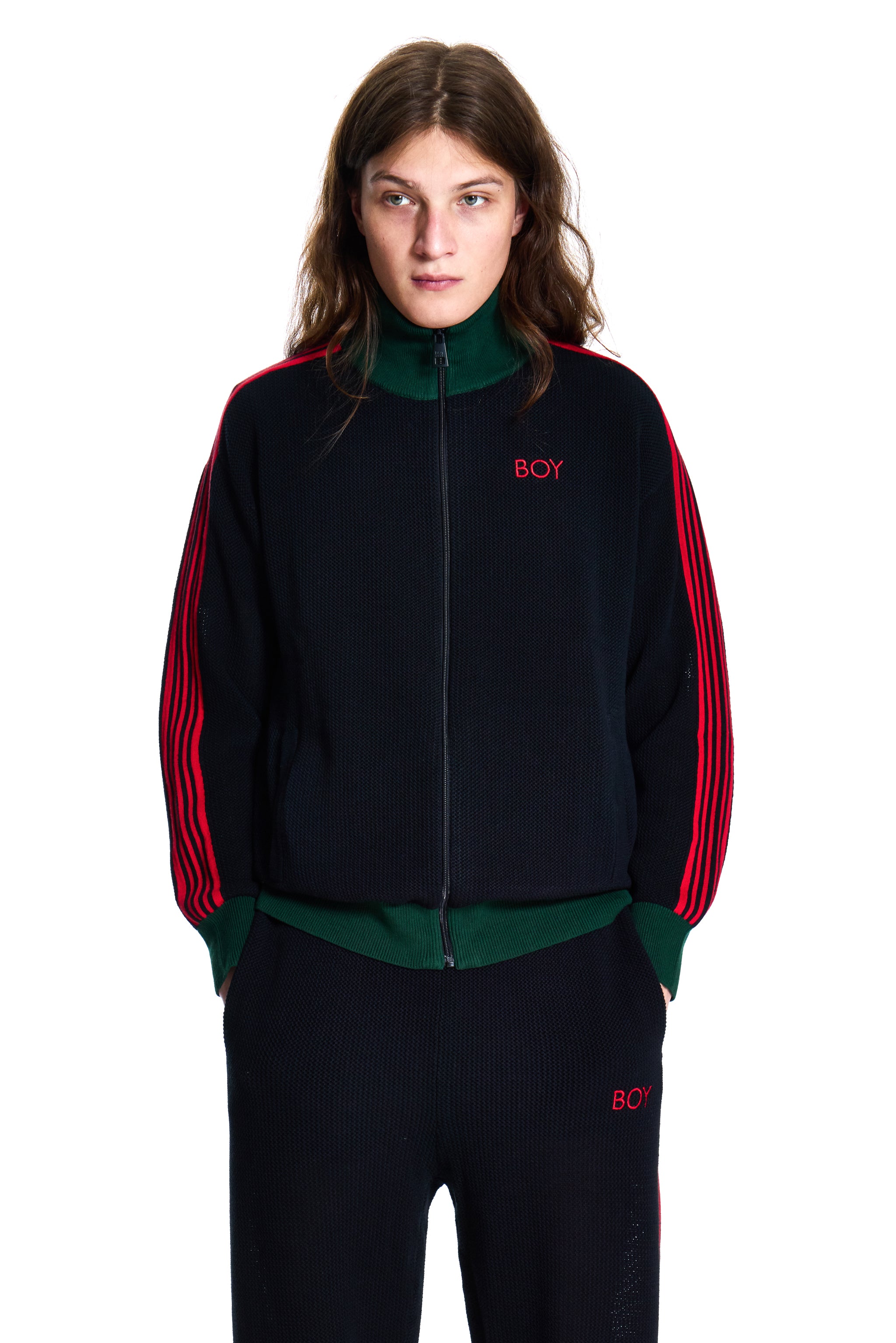 CROCHET BLACK TRACKSUIT JACKET
