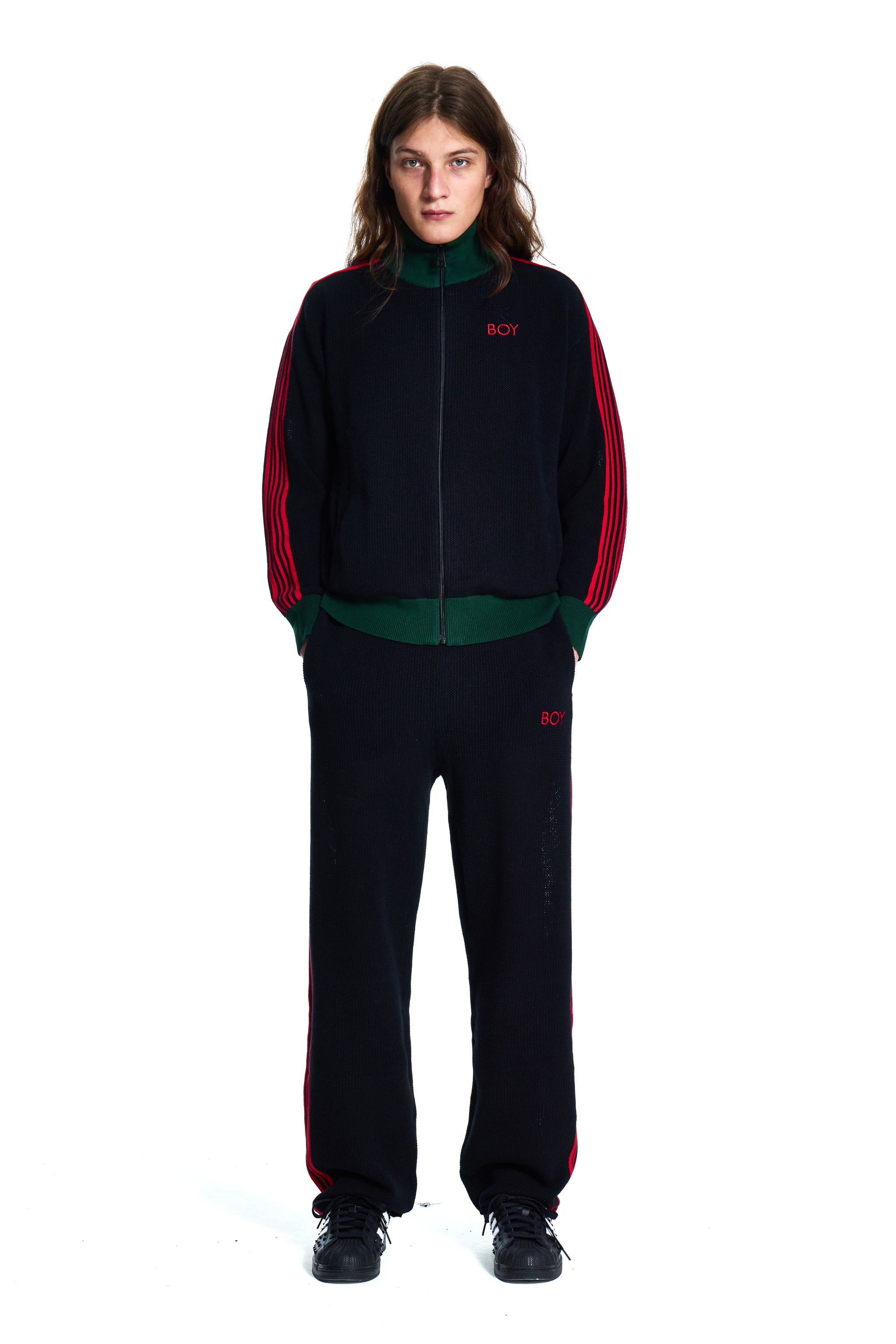 CROCHET BLACK TRACKSUIT JACKET