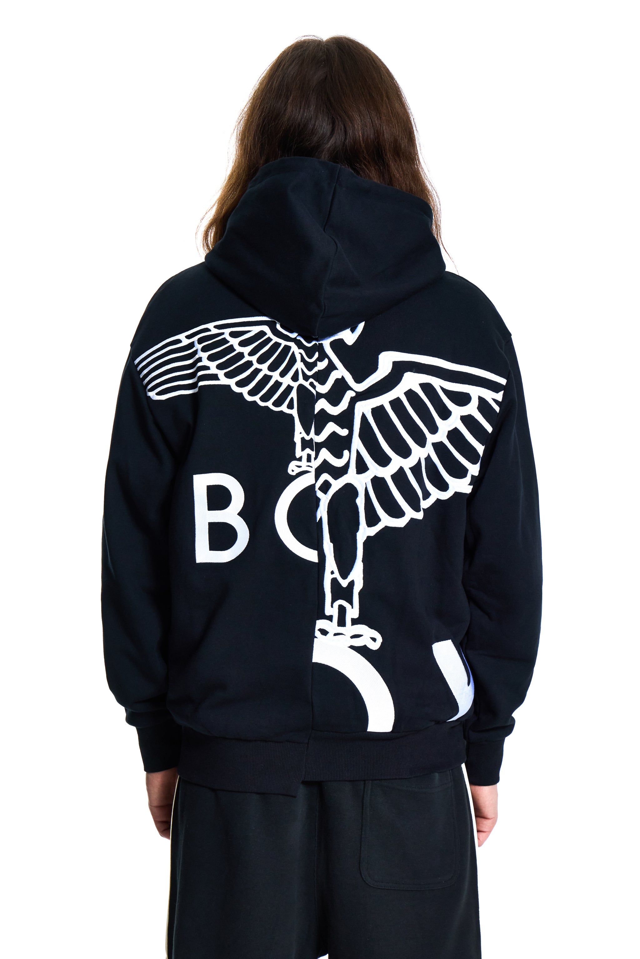 BOY EAGLE TYPO EMBROIDERY HOODIE