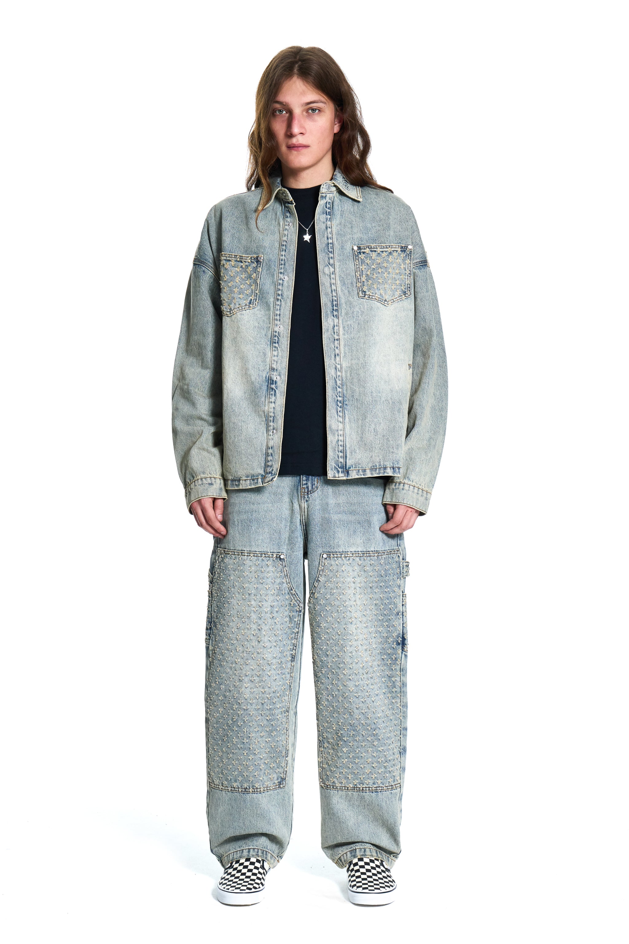 LASER DISTRESSED DENIM JACKET