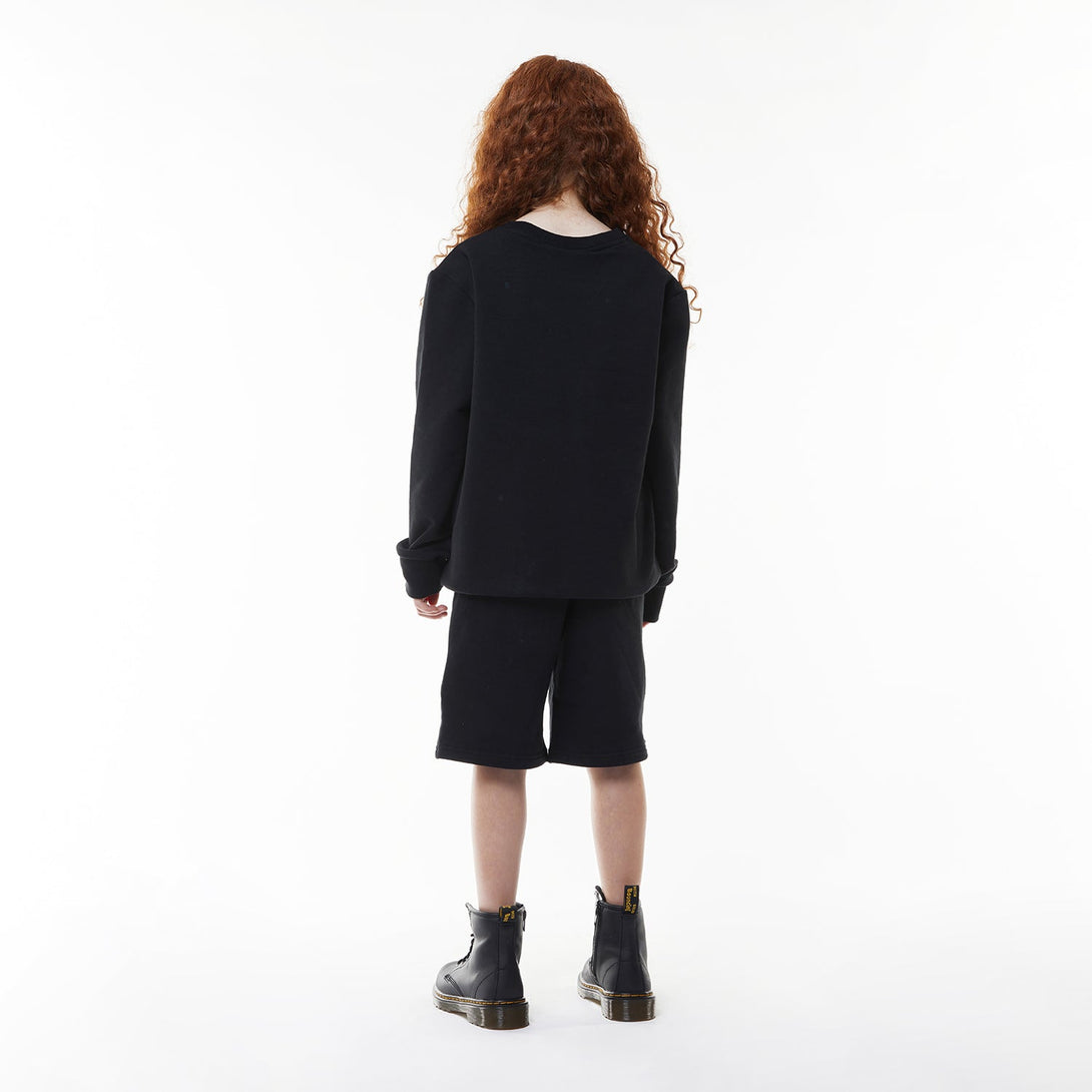 BOYS KIDS BADGE SHORTS - BLACK