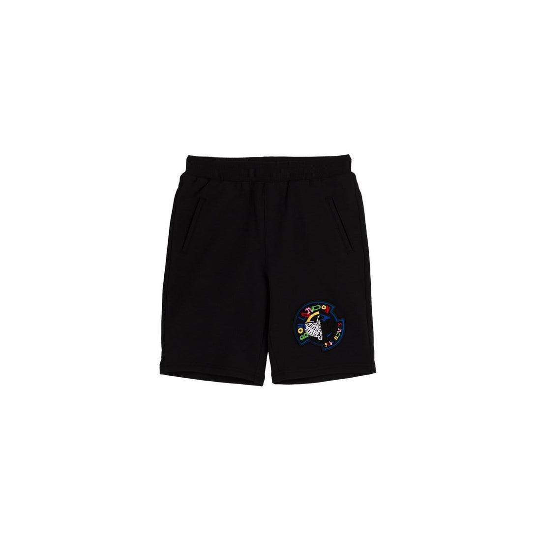 BOYS KIDS BADGE SHORTS - BLACK