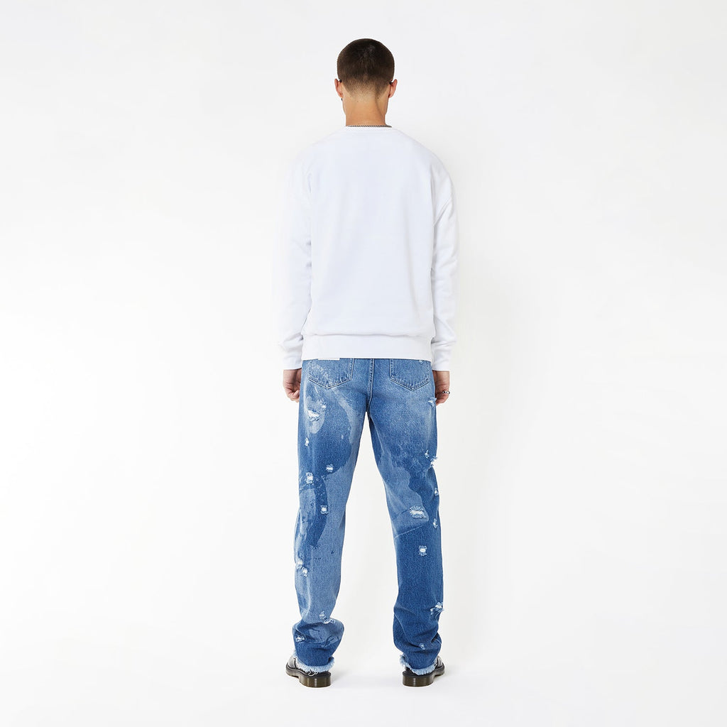 Model wearing BOY London sweatshirt on white background