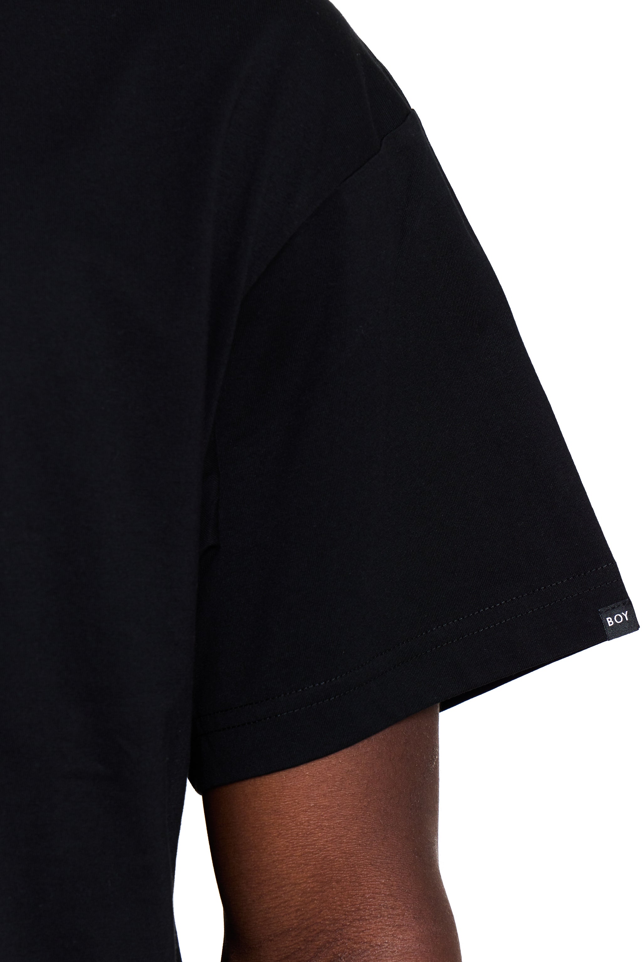 Black BOY London t-shirt with a brand logo on a white background