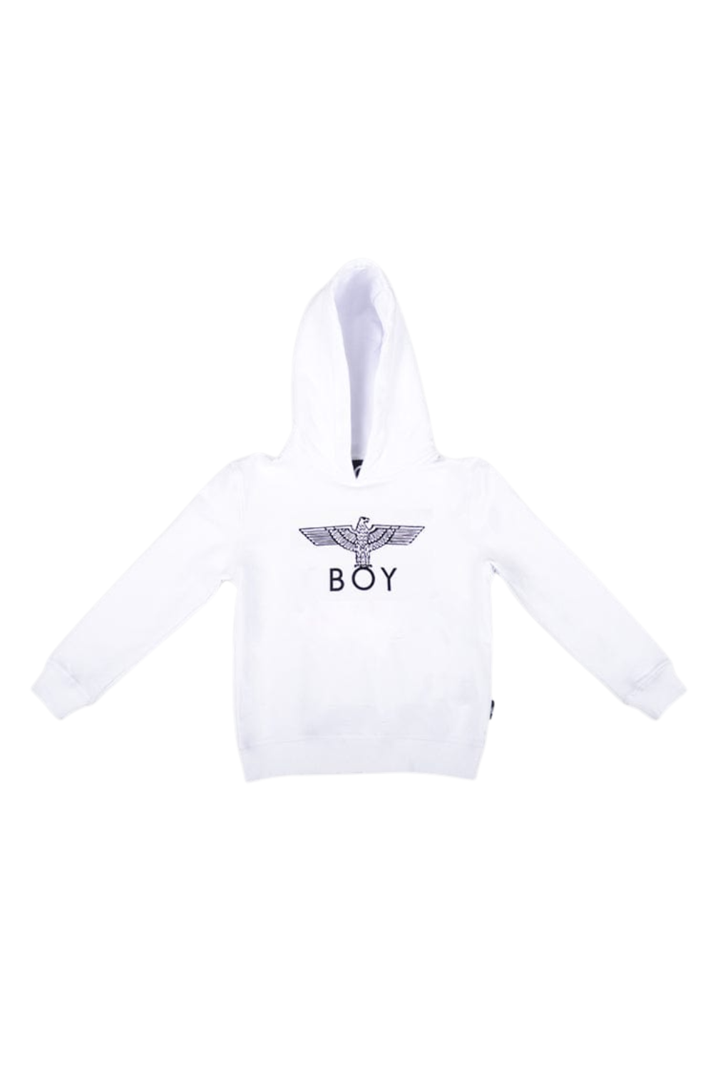 White BOY London hoodie with a logo on a white background