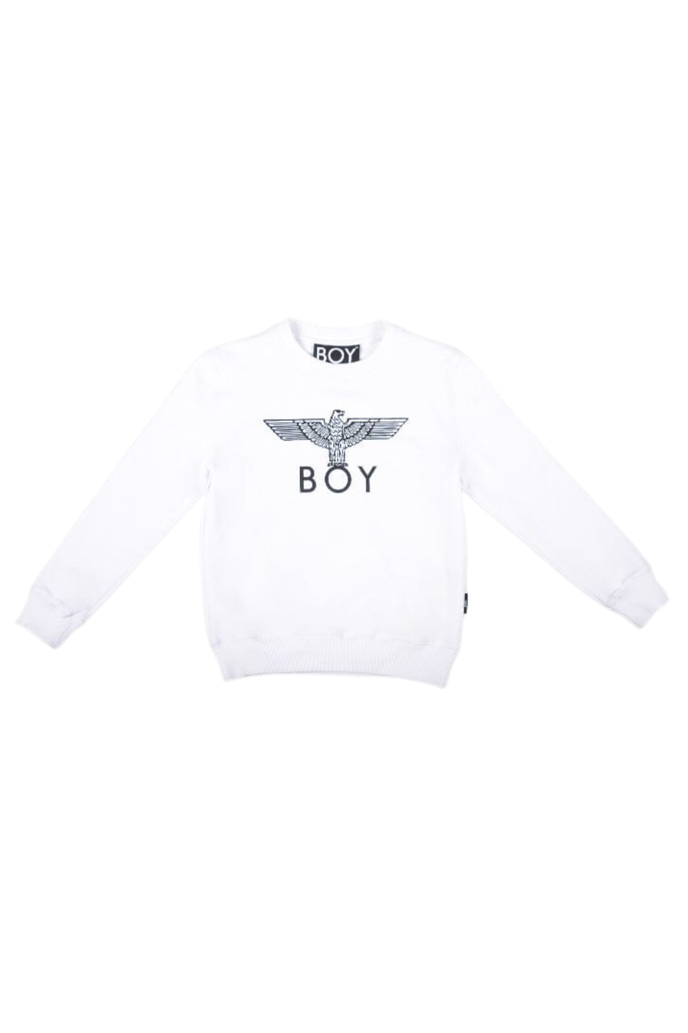 White BOY long-sleeve shirt with brand logo on a white background