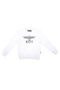 White BOY long-sleeve shirt with brand logo on a white background