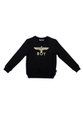 Black sweatshirt with 'BOY' and eagle logo on a white background