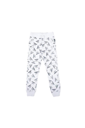 White Boy London sweatpants with black pattern on a white background
