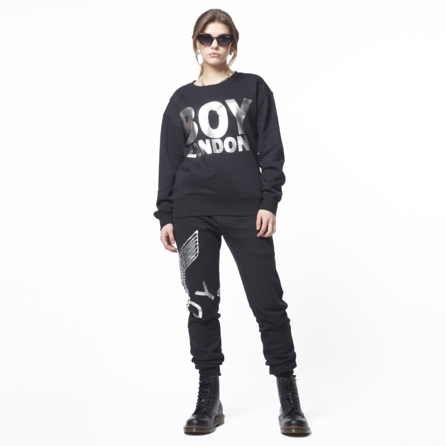 BOY LONDON SWEATSHIRT - BLACK/SILVER