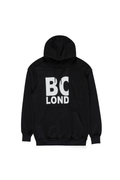 Black hoodie with BOY London text on a white background