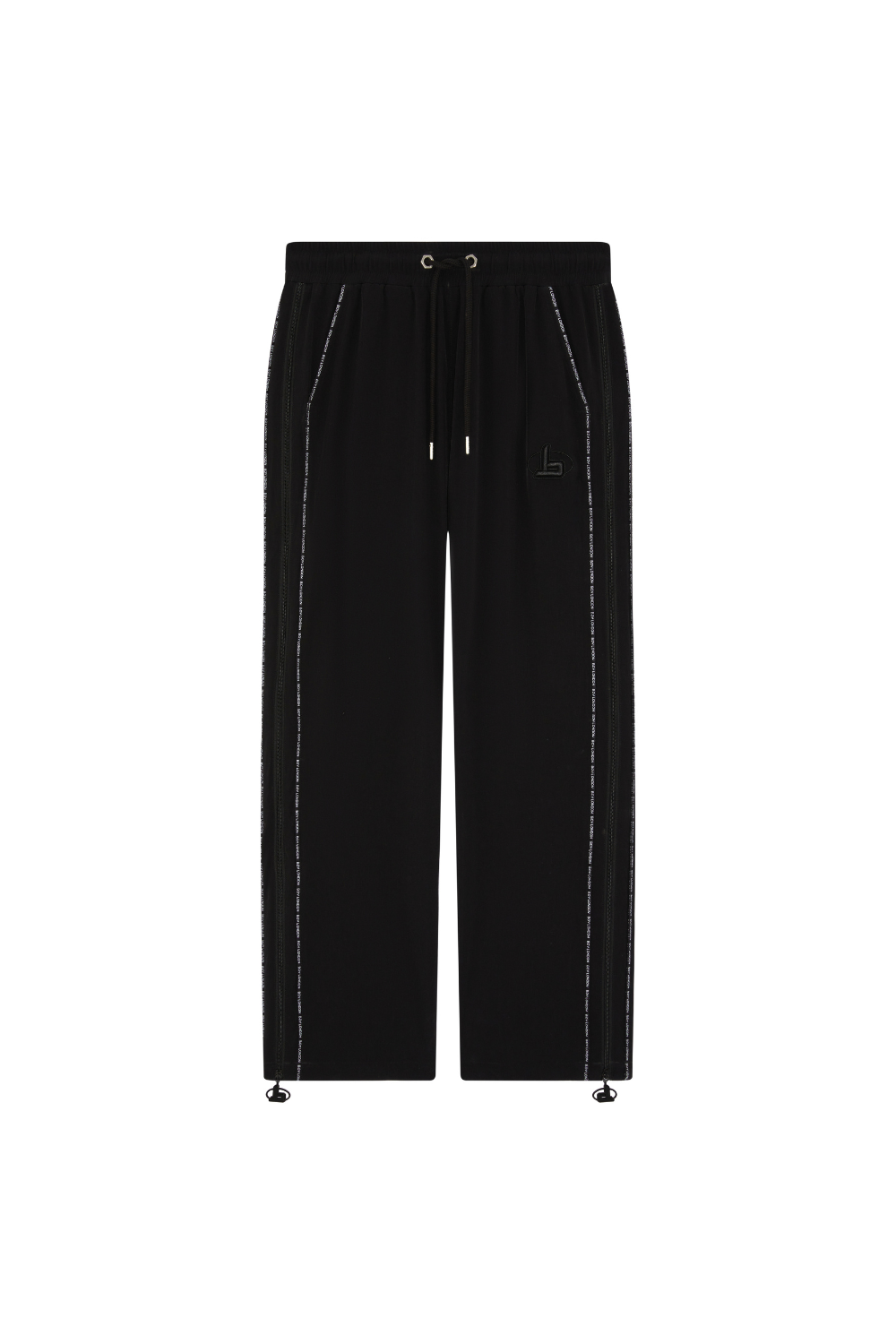 Black BOY London pants on a white background