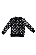 Black Boy London sweater with white pattern on a white background