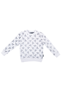 White Boy London sweatshirt with black pattern on a white background