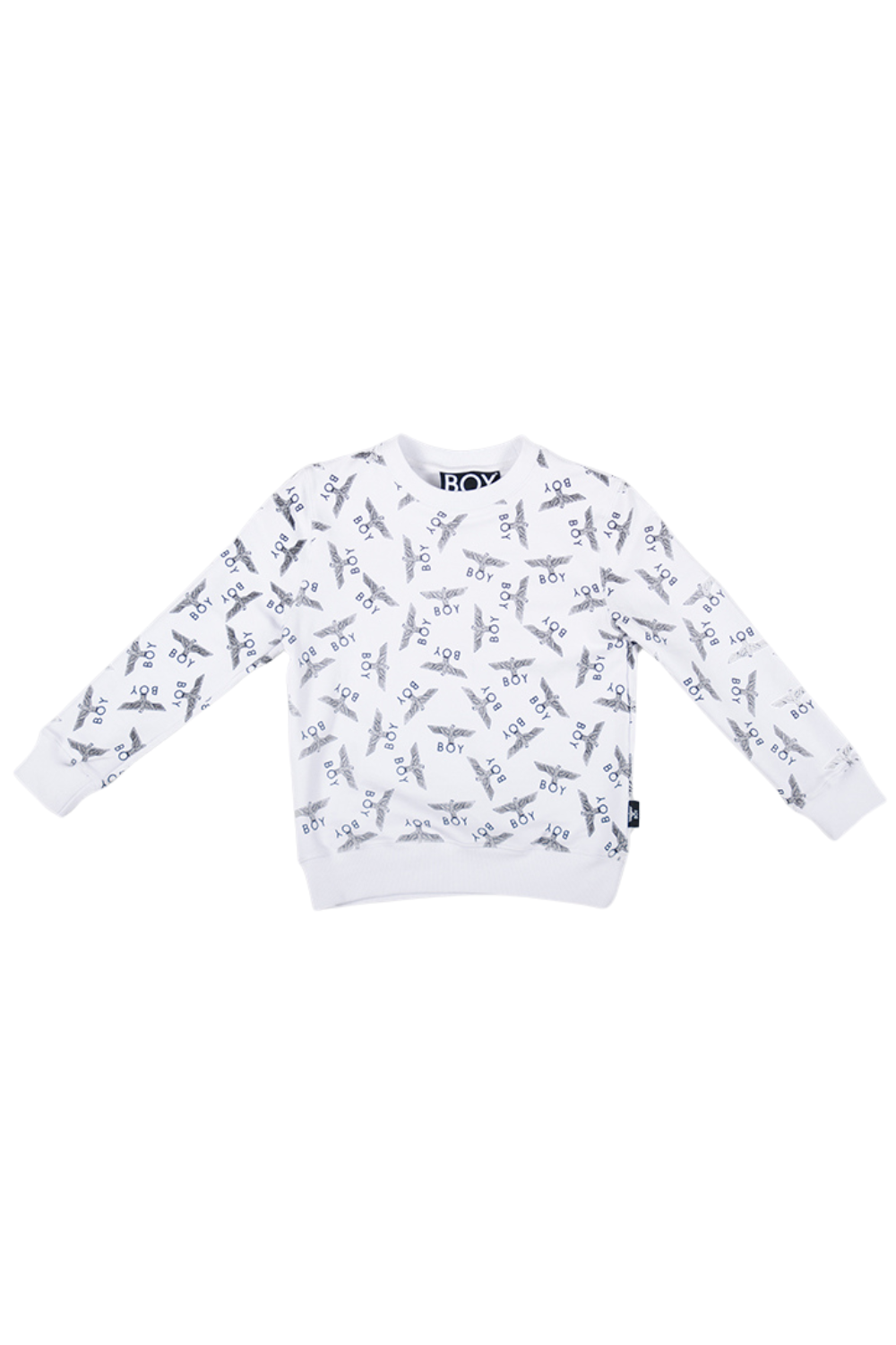 White Boy London sweatshirt with black pattern on a white background