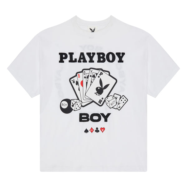 PLAYBOY X BOY DOUBLE OR NOTHING T-SHIRT - WHITE
