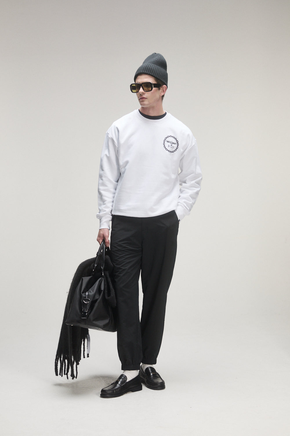 トレーナー/スウェット BOY LONDON. XL BOY LONDON LOGO SWEAT BLACK×GOLD【AFJ-2102-SWB02】