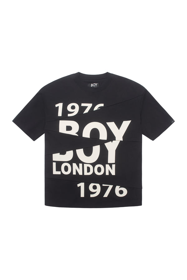 Black Boy London t-shirt with '1976 BOY LONDON 1976' text on a white background