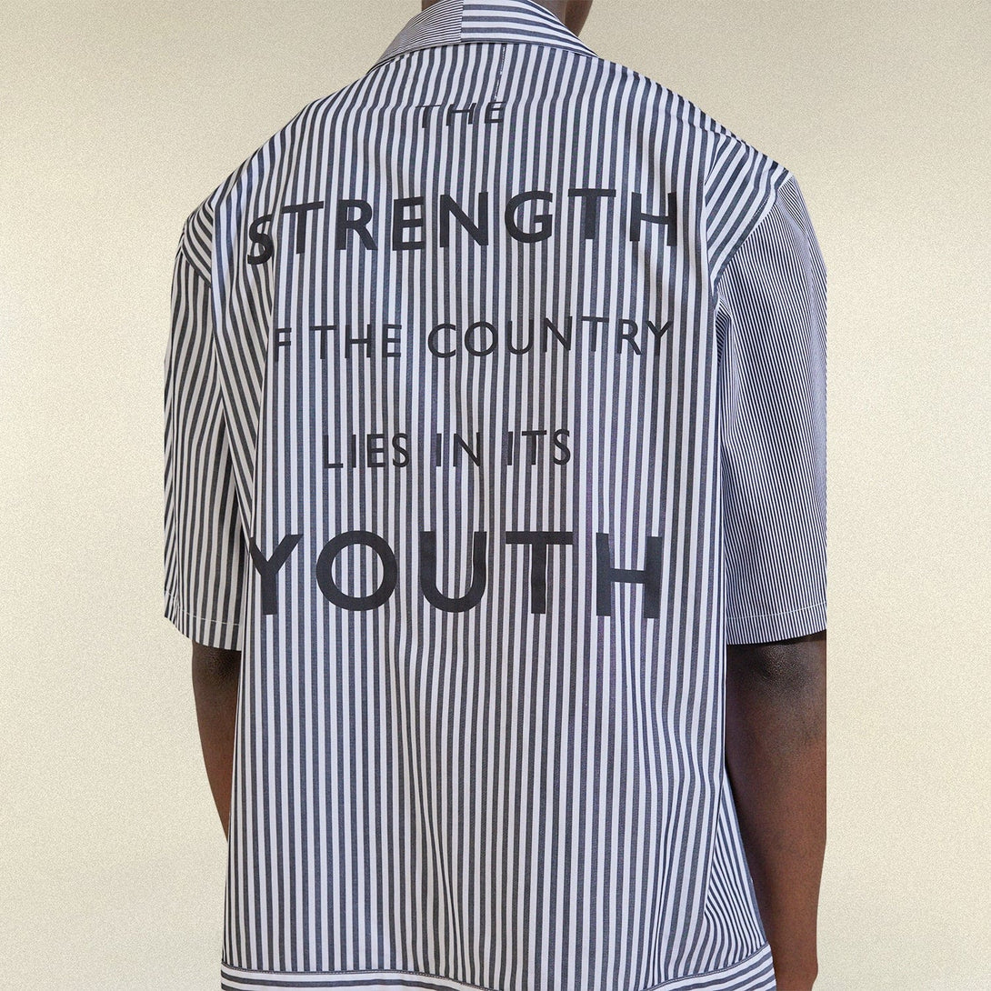 COMBO STRIPE SHORT SLEEVE SHIRT - BLACK/WHITE