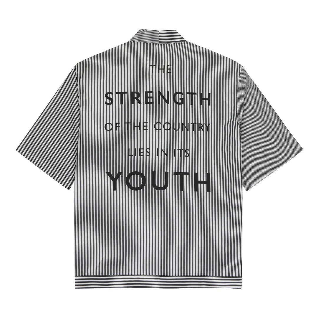 COMBO STRIPE SHORT SLEEVE SHIRT - BLACK/WHITE