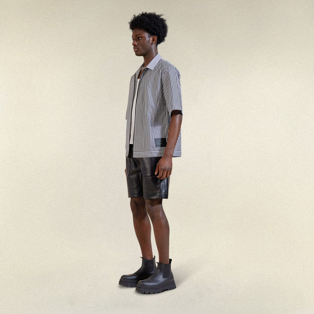 COMBO STRIPE SHORT SLEEVE SHIRT - BLACK/WHITE
