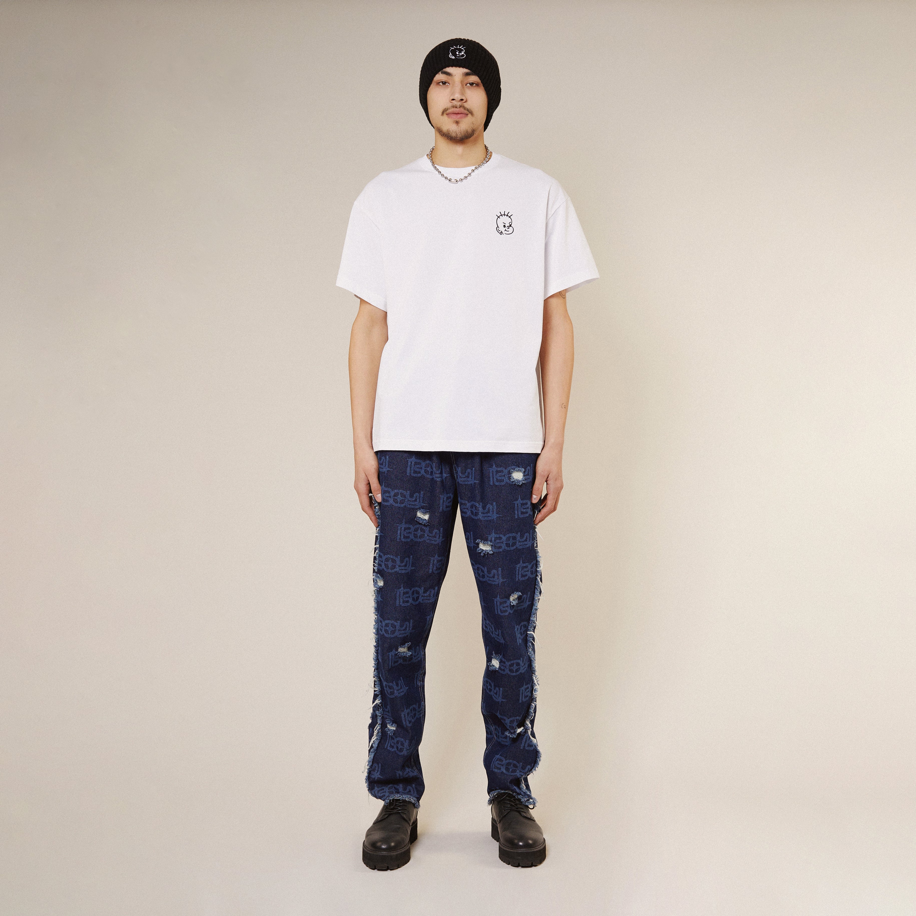 【R13】 Doodle Boy Print Short Sleeve T-shirt - White DOODLE BOY CLASSIC T-SHIRT – BOY London