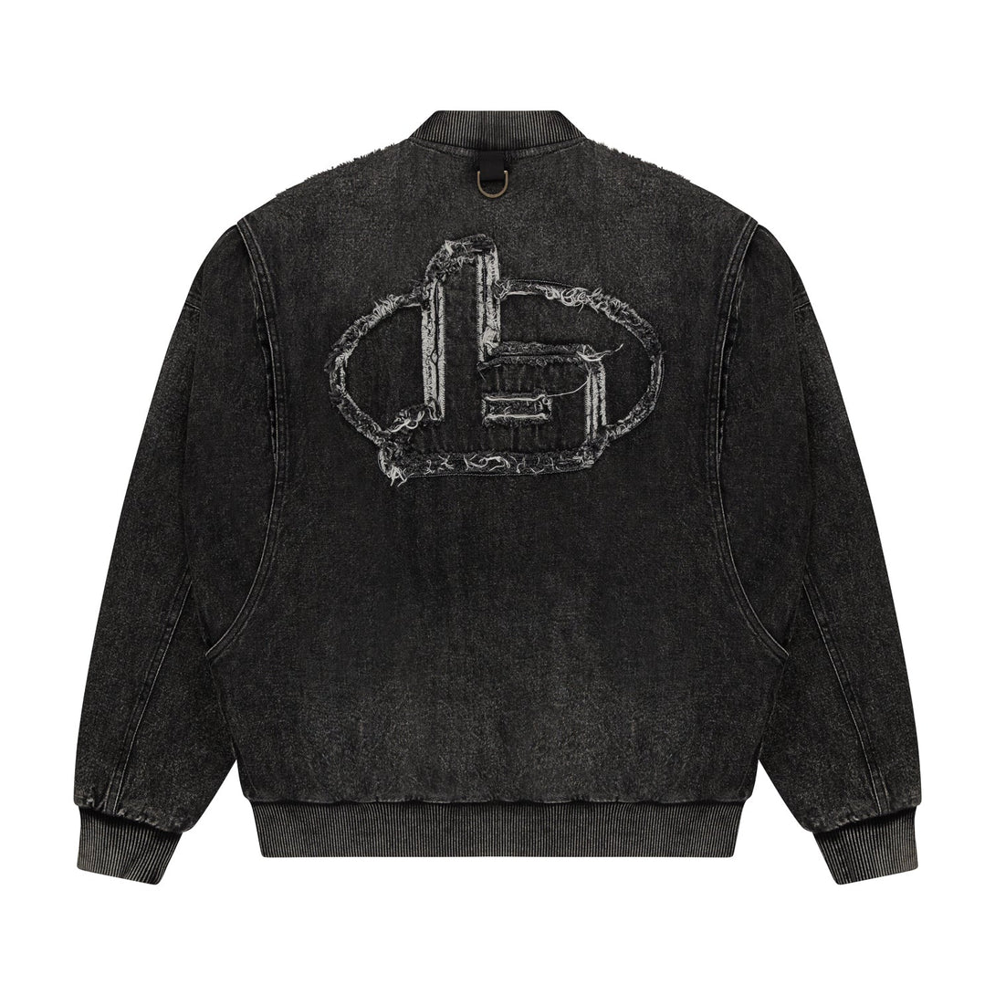 FUTURE BOY DENIM MA1 BOMBER JACKET - WASHED BLACK