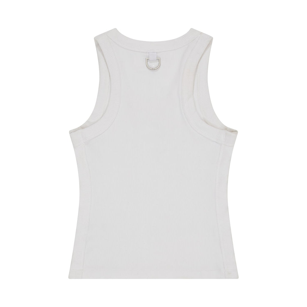BOY London white tank top with a black logo on a white background
